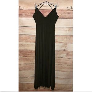 Blueblush Green Dress Double Front Slits Backless